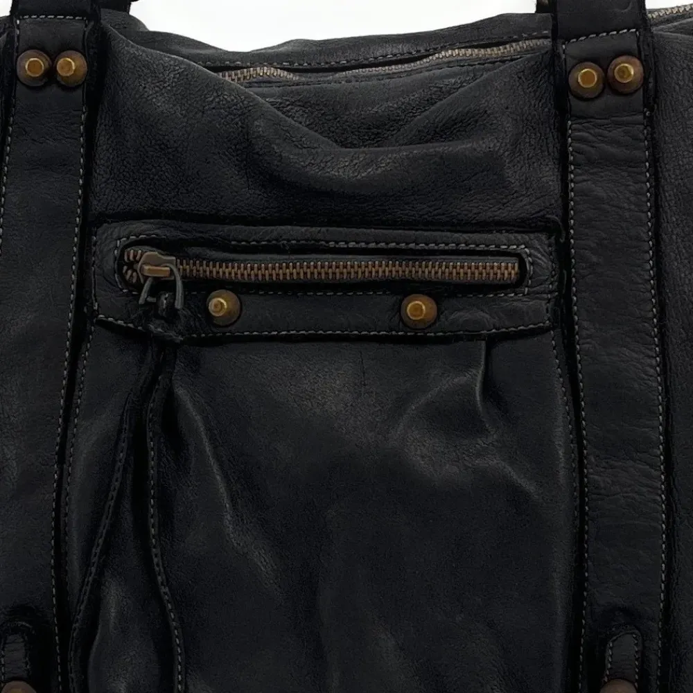 OH MY BAG Sacs En Cuir Métallisé-Grand sac porté épaule en cuir vintage STORM XL HURRICAN