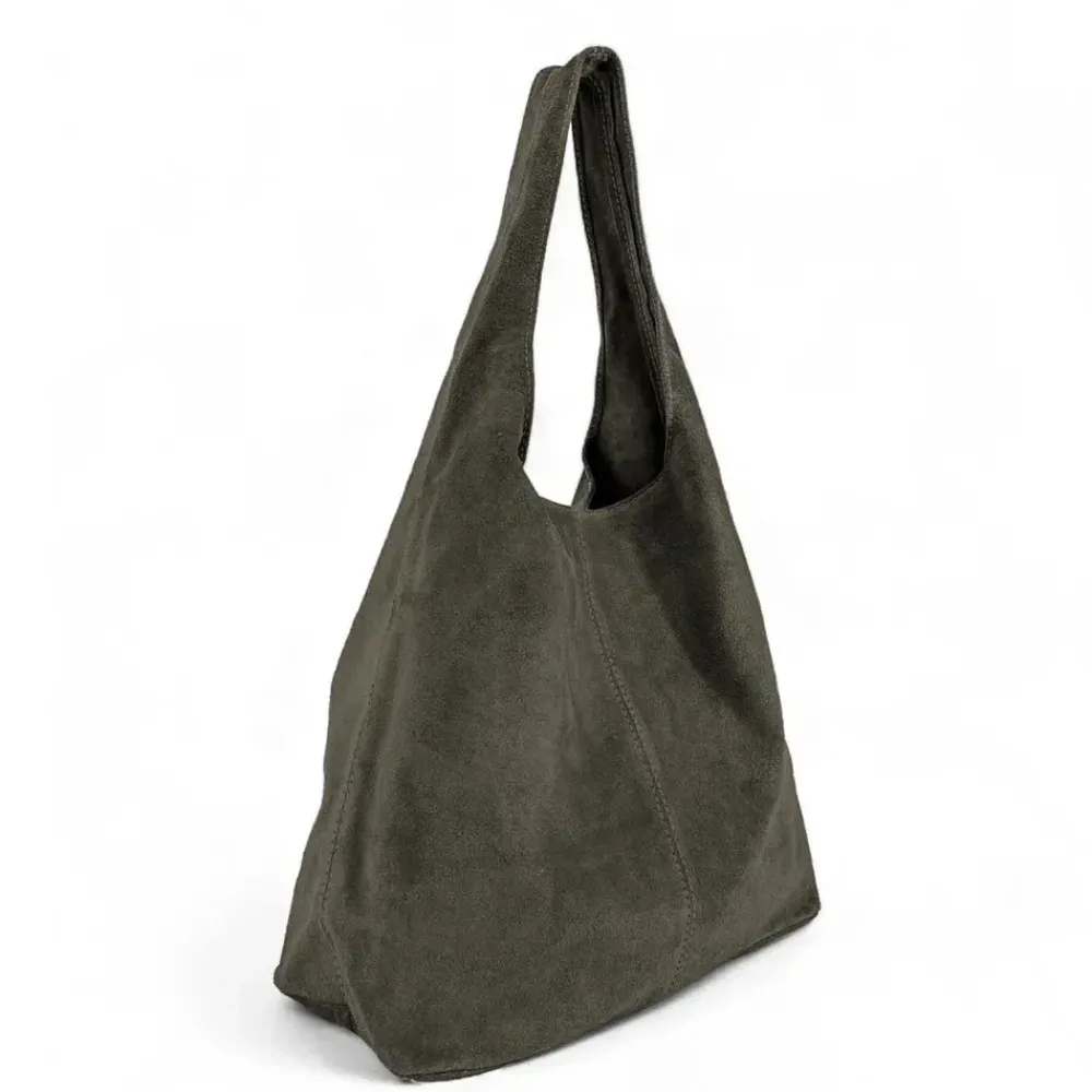 OH MY BAG Sacs En Daim, Nubuck, Suédé-Sac à main de forme HOBO en cuir nubuck épais EVA E.L Noël