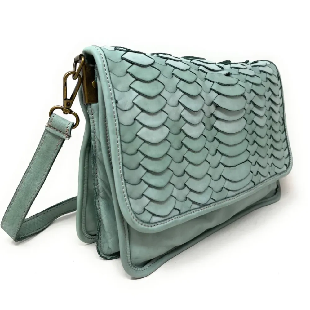 OH MY BAG Sacs En Cuir Tressé-Sac pochette en cuir vintage MISS NAMI celadon