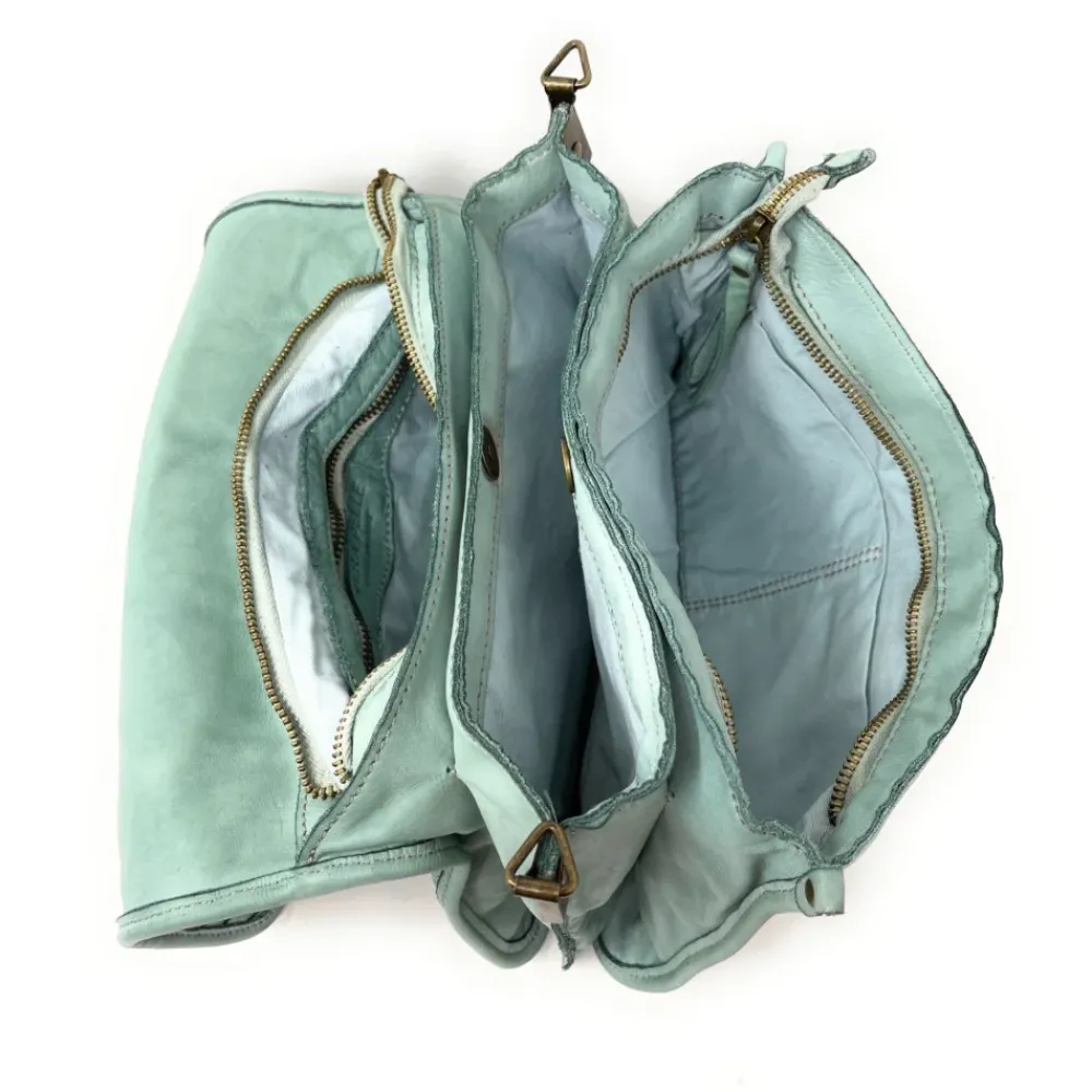 OH MY BAG Sacs En Cuir Tressé-Sac pochette en cuir vintage MISS NAMI celadon